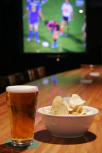 Beer and Chips at a Bar